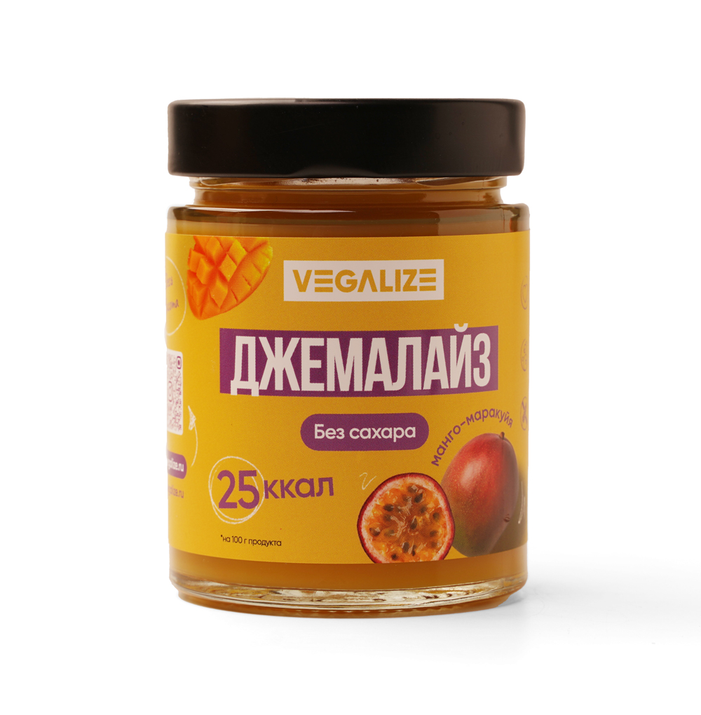 Изображение товара Десерт из манго и маракуйи (без сахара), VEGALIZE, 240 г, Россия Изображение товара Десерт из манго и маракуйи (без сахара), VEGALIZE, 240 г, Россия