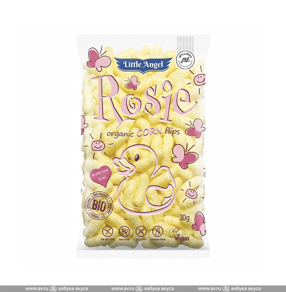 Изображение товара Снеки кукурузные Little Angel Rosie (без глютена), McLLOYD'S, 30 г, Словакия Изображение товара Снеки кукурузные Little Angel Rosie (без глютена), McLLOYD'S, 30 г, Словакия
