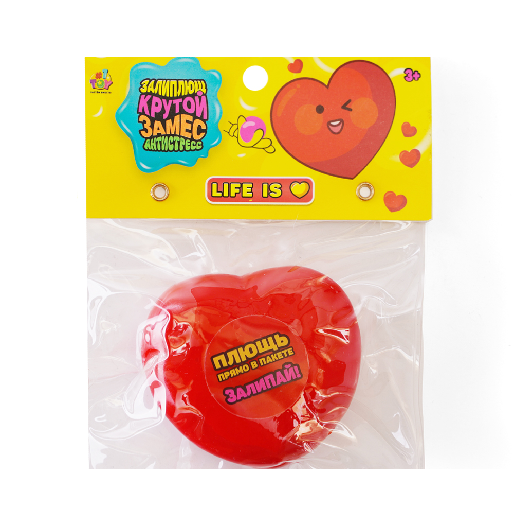Изображение товара Игрушка 1TOY Крутой замес Залиплющ Life is, 5.5*5.5*3 см, пакет с хедером, 1 шт, Китай