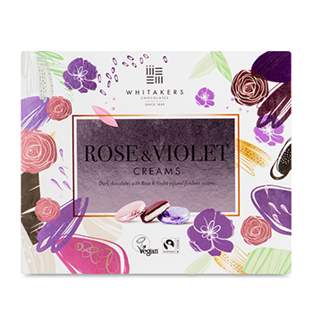 Изображение товара Набор шоколадных конфет с кремовой начинкой со вкусом розы и фиалки Whitakers Chocolates 200 г, Великобритания
