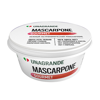 Изображение товара Сыр Mascarpone 80%, Unagrande, 250 г, Россия, БЗМЖ