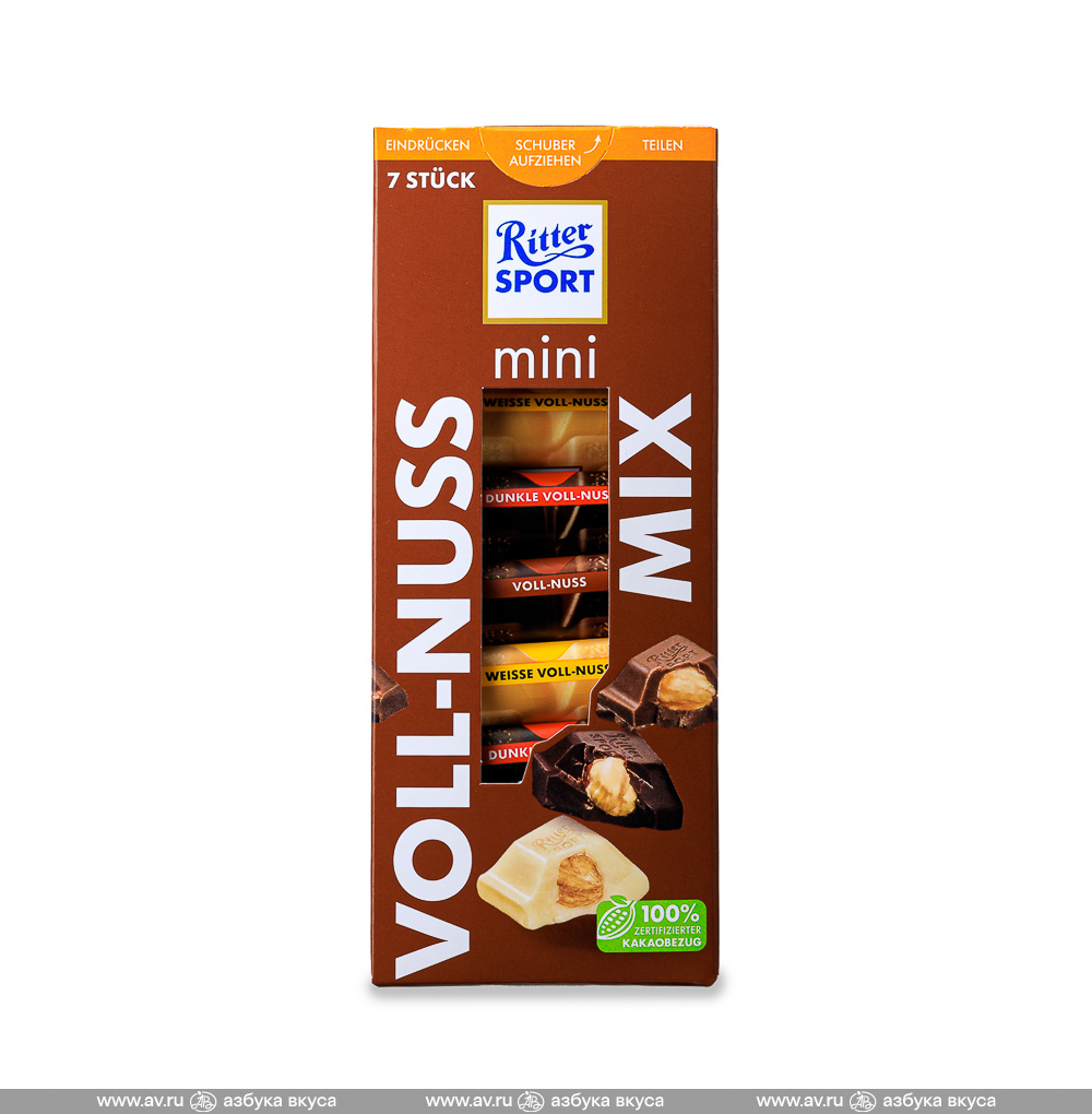 Изображение товара Шоколад Ореховый микс в ассортименте, Ritter Sport, 16.67 г, Германия
