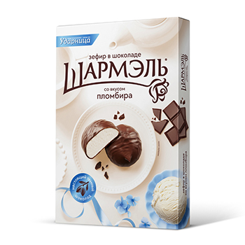 Изображение товара Зефир Ударница Шармэль в шоколаде с ароматом пломбира 250 г Россия