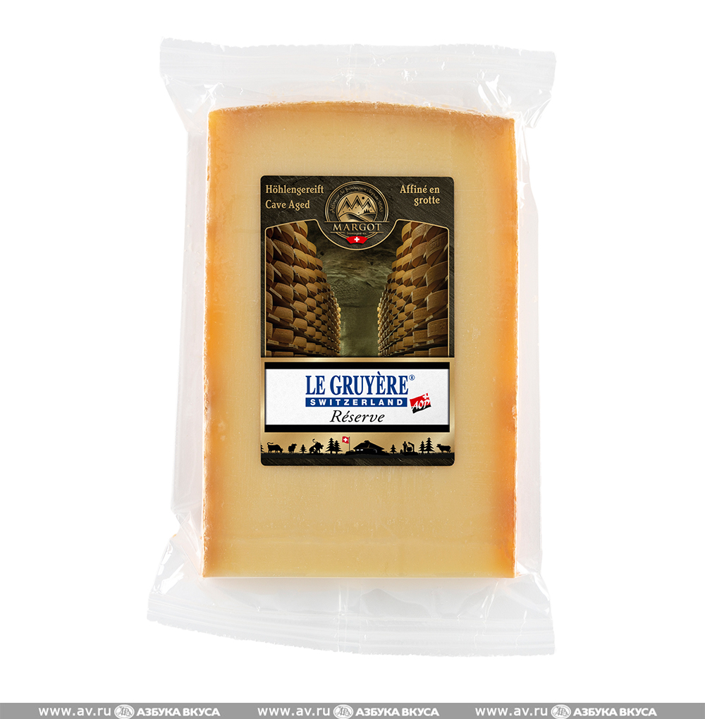Изображение товара Сыр твердый Грюйер 49%, «Margot Fromages», Швейцария БЗМЖ Изображение товара Сыр твердый Грюйер 49%, «Margot Fromages», Швейцария БЗМЖ