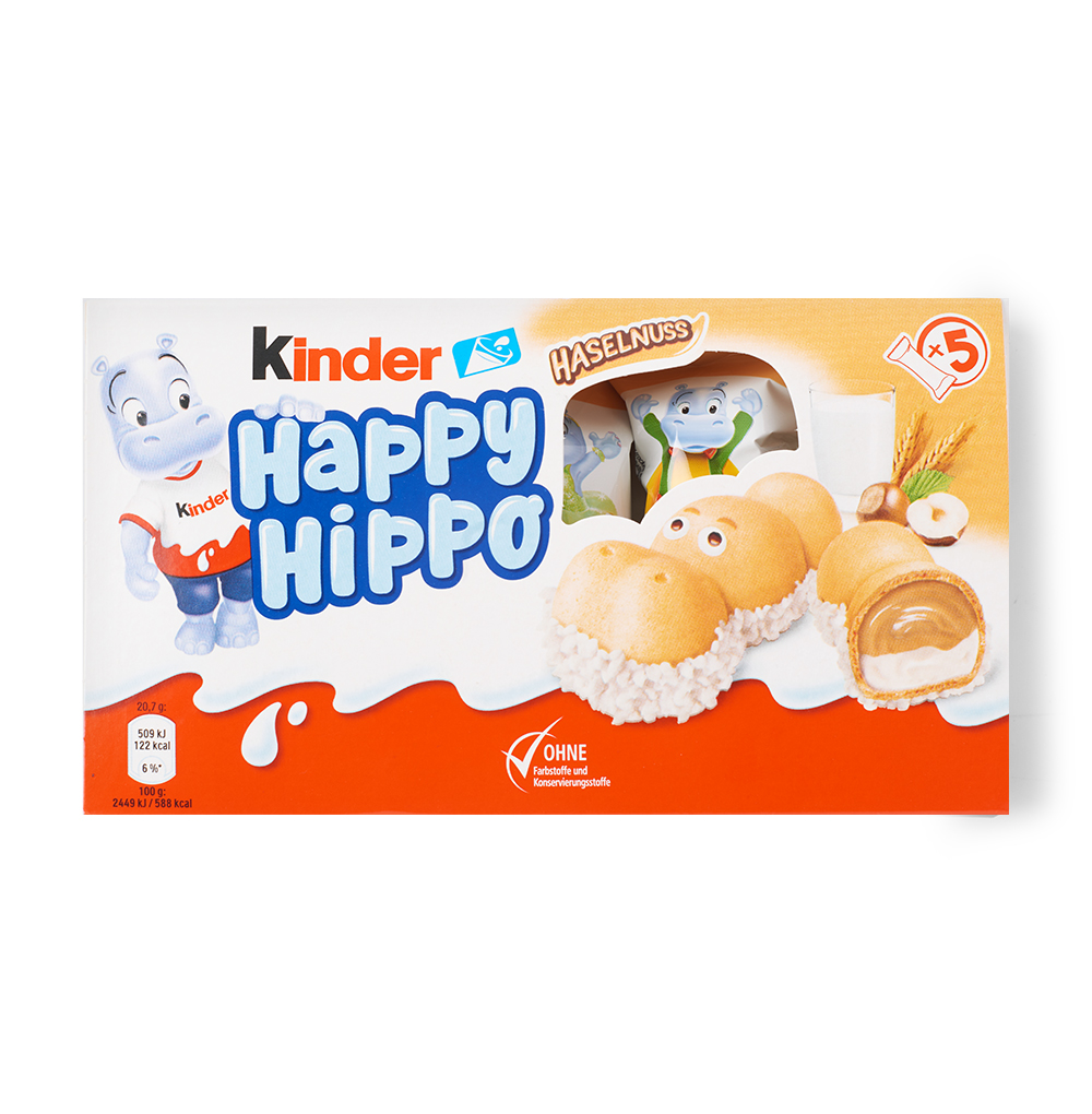 Изображение товара Вафли Happy Hippo. Hazelnuts, Kinder, 103.5 г, Германия