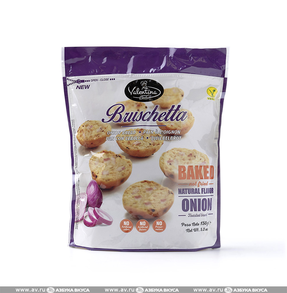 Изображение товара Брускетта с красным луком, Valentina Snacks, 150 г, Испания