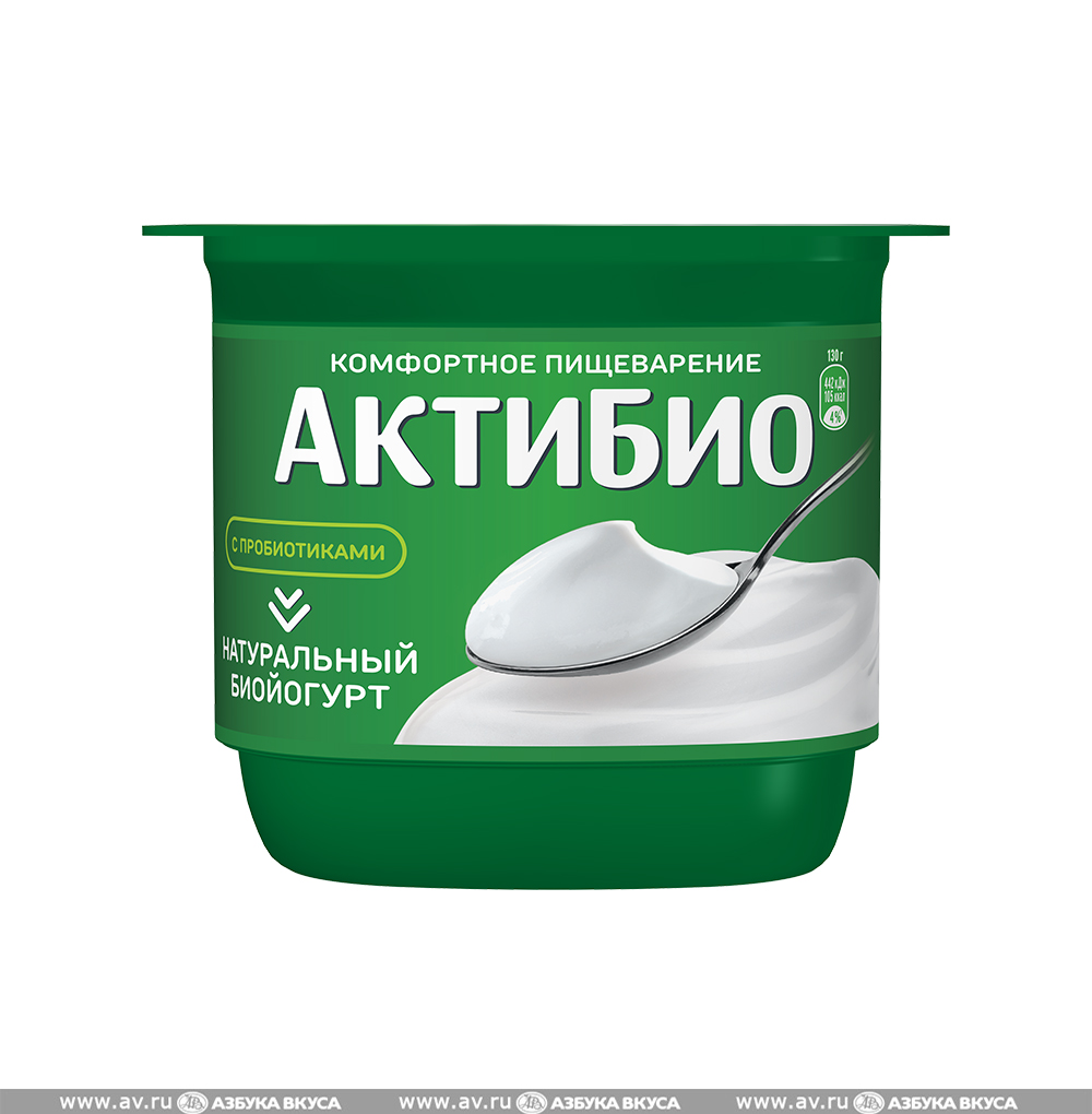 Изображение товара Биойогурт натуральный 3.5%, «АктиБио», 130 г, Россия Изображение товара Биойогурт натуральный 3.5%, «АктиБио», 130 г, Россия