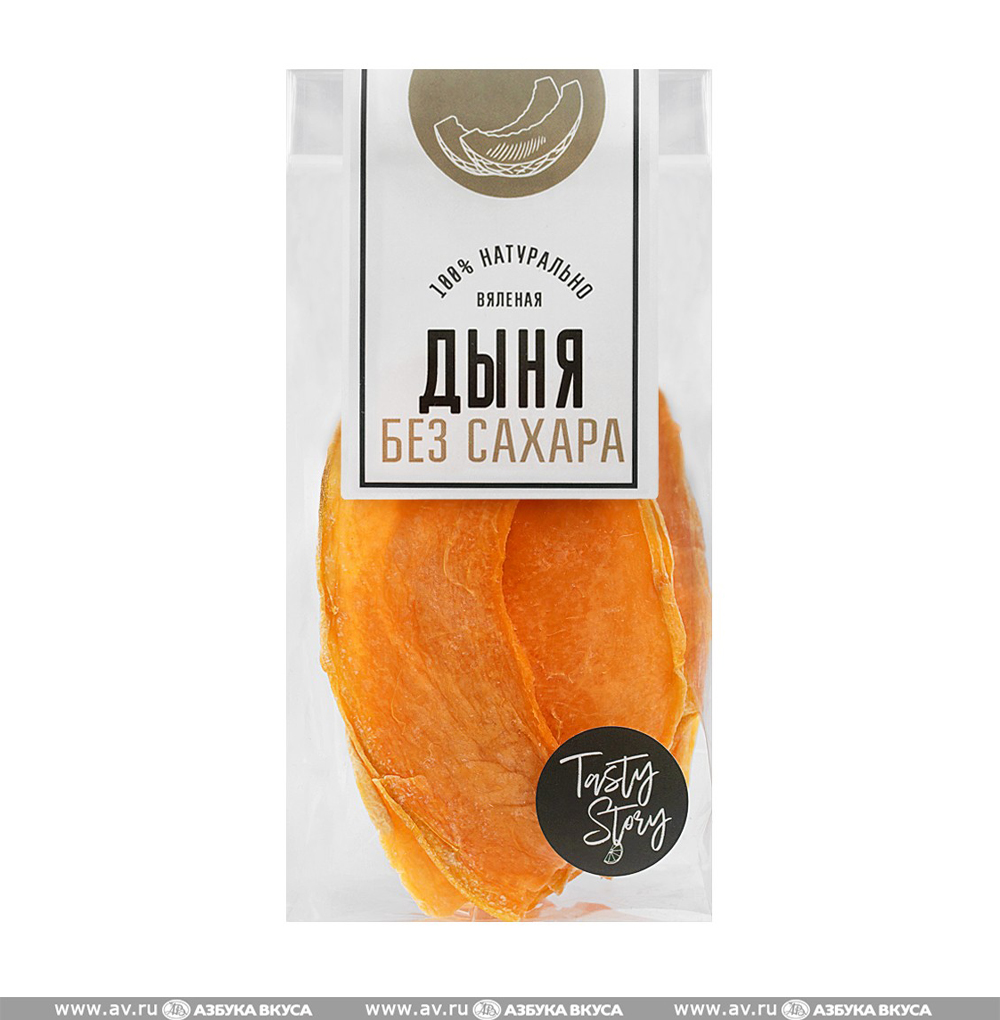 Изображение товара Сухофрукты дыня вяленая, без сахара, Tasty Story, 30 г, Россия Изображение товара Сухофрукты дыня вяленая, без сахара, Tasty Story, 30 г, Россия