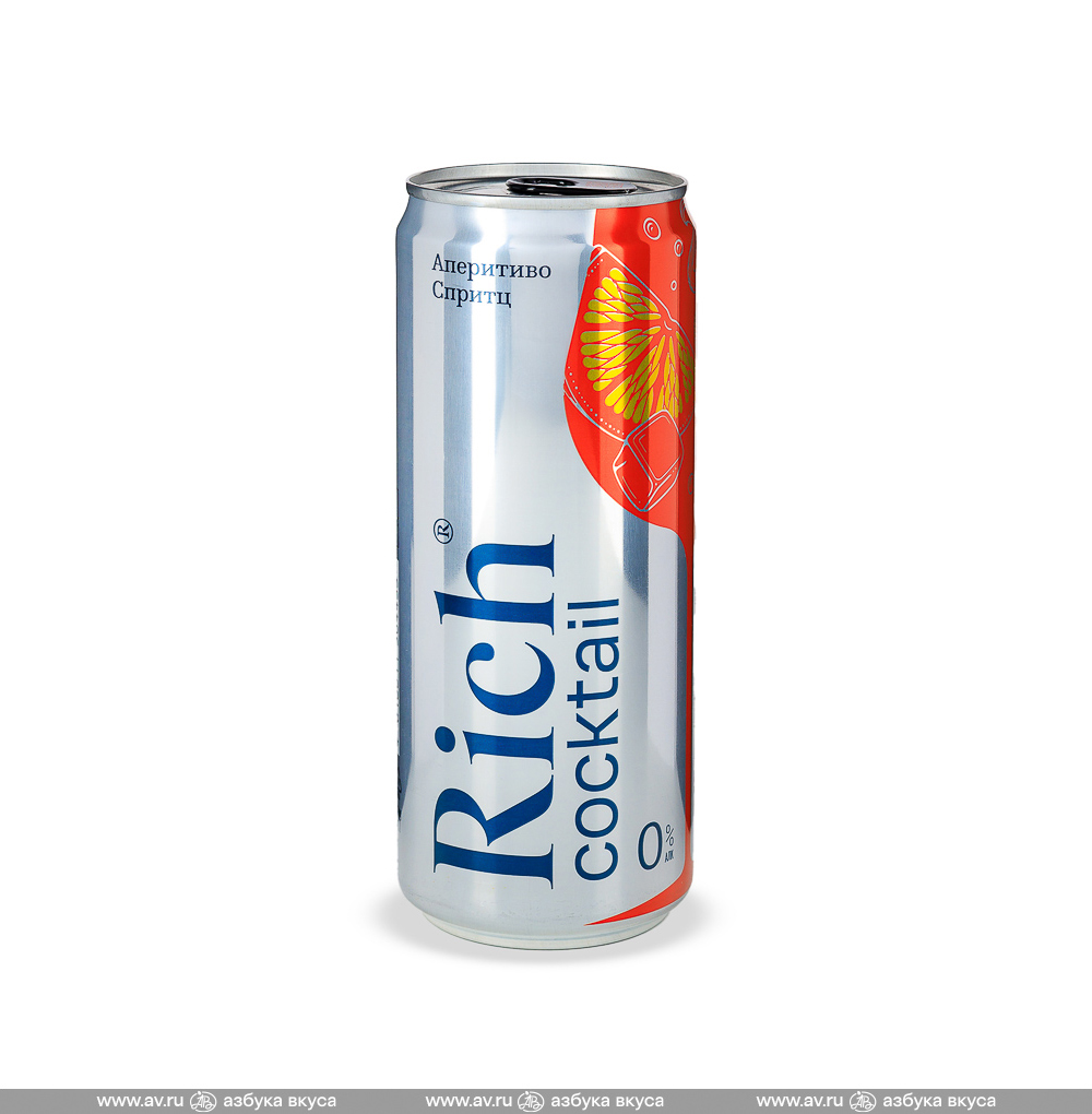 Изображение товара Напиток газированный Cocktail Аперитиво Спритц, Rich, 0.33 л, Россия Изображение товара Напиток газированный Cocktail Аперитиво Спритц, Rich, 0.33 л, Россия
