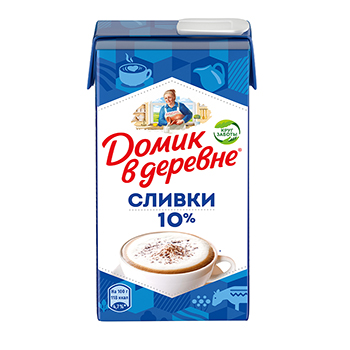 Сливки стерилизованные 10%, «Домик в деревне», 480 мл, Россия, БЗМЖ
