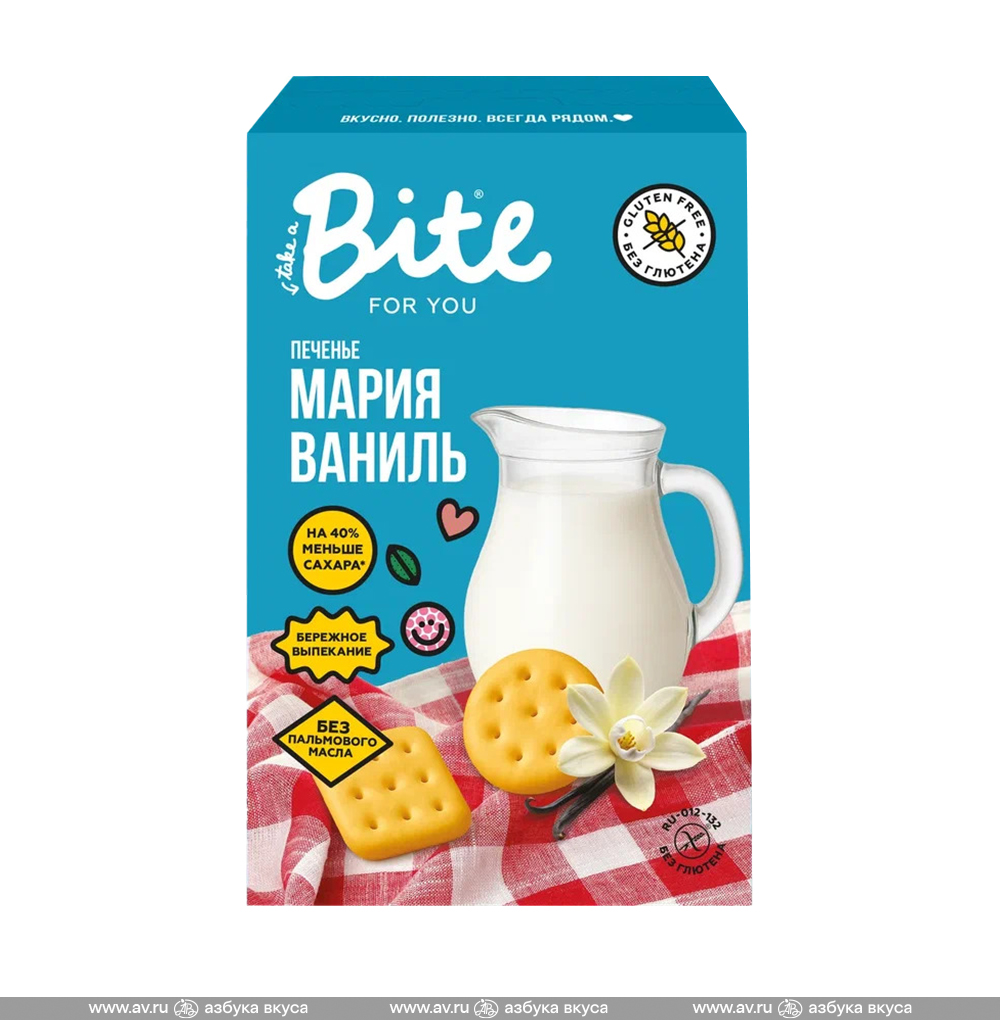 Изображение товара Печенье безглютеновое «Мария» «Ваниль», Bite, 100 г, Россия