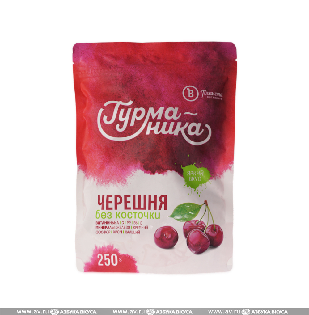 Изображение товара Черешня без косточек быстрозамороженная «Гурманика», «Планета витаминов», 250 г, Россия