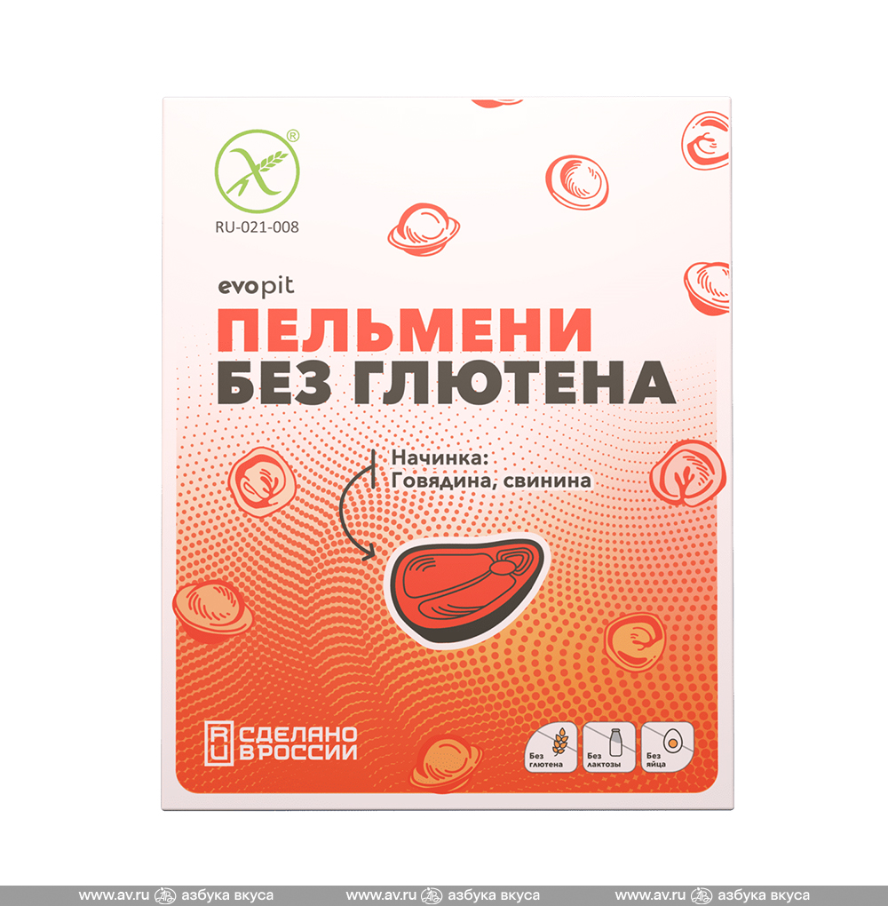 Изображение товара Пельмени с говядиной и свининой, без глютена, Evopit, 350 г, Россия