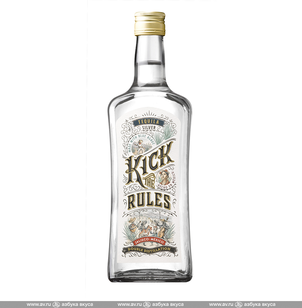 Изображение товара Спиртной напиток Kick The Rules Tequila Silver 35%, 0.7 L