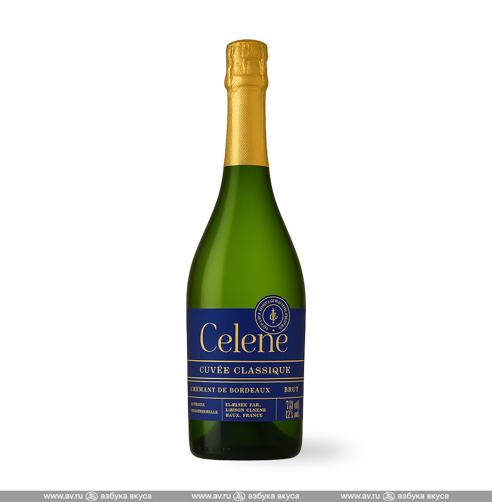 Изображение товара Игристое вино французское белое брют AOC Cremant de Bordeaux Brut Maison Celene, 0.75 L Изображение товара Игристое вино французское белое брют AOC Cremant de Bordeaux Brut Maison Celene, 0.75 L