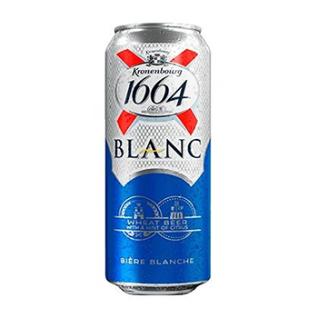 Изображение товара Пивной напиток светлый Kronenbourg 1664 Blanc нефильтр. 5%, 0.5 L, ж/б, Франция
