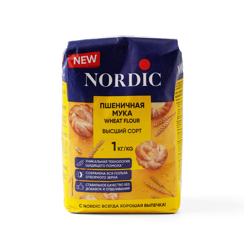 Изображение товара Мука пшеничная, Nordic, 1 кг, Россия