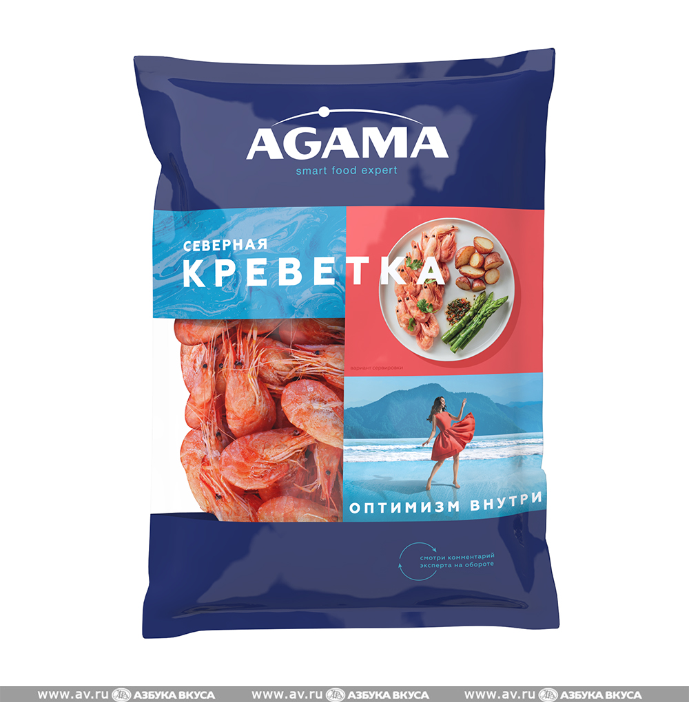 Изображение товара Креветка северная №3 варёно-мороженая 70/90, Agama, 850 г, Россия Изображение товара Креветка северная №3 варёно-мороженая 70/90, Agama, 850 г, Россия