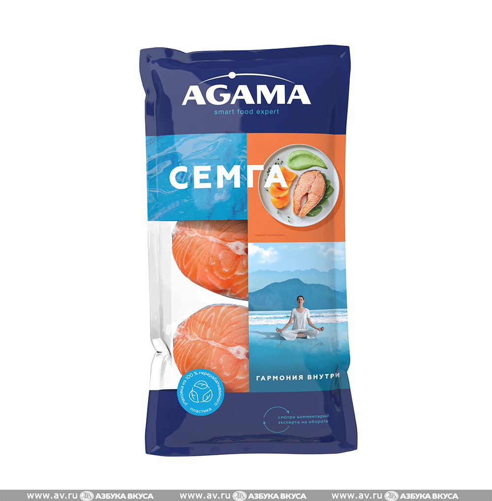 Изображение товара Сёмга стейк замороженный. Agama, 400 г, Россия Изображение товара Сёмга стейк замороженный. Agama, 400 г, Россия