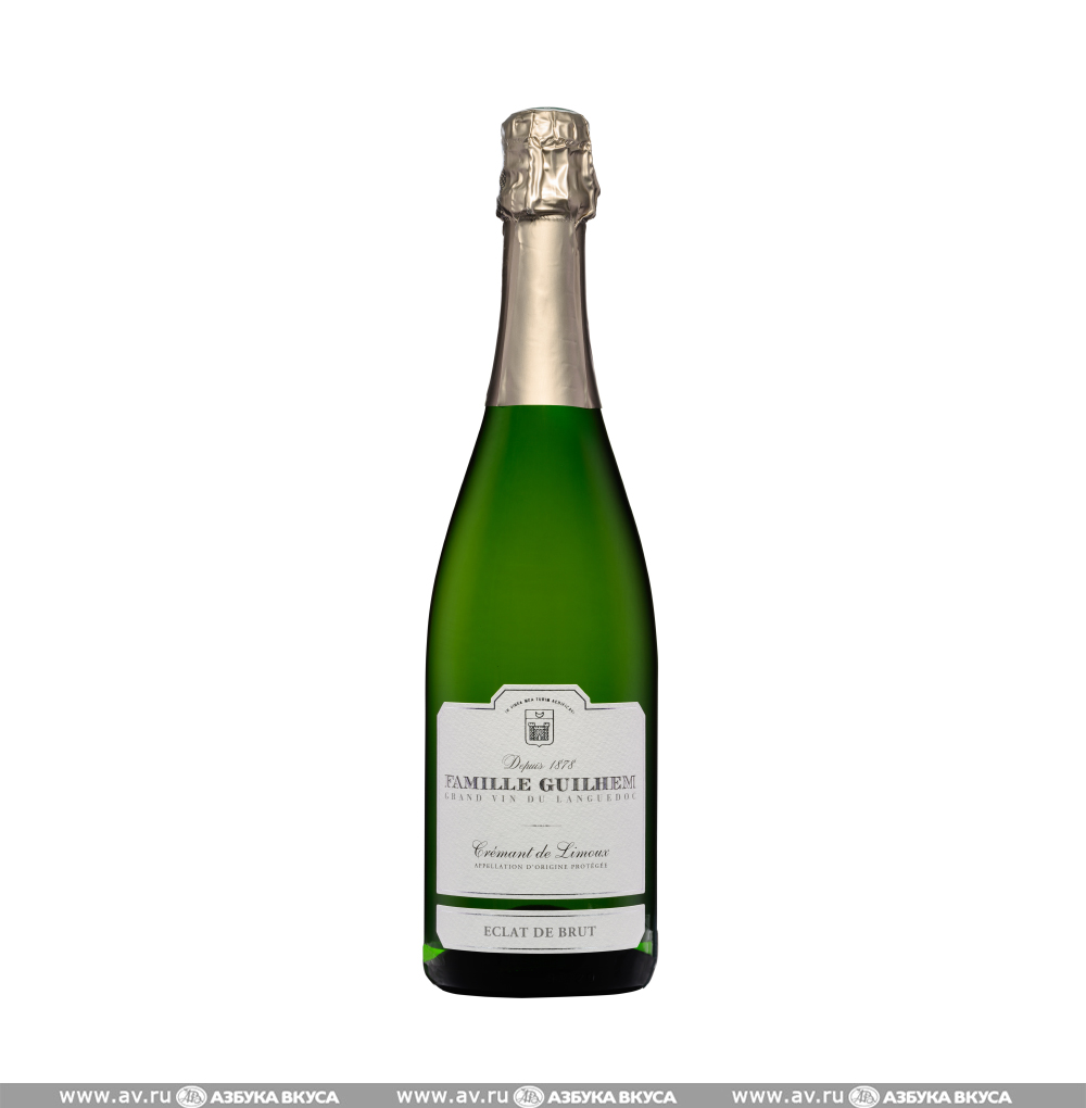 Изображение товара Игристое вино французское белое брют AOC Cremant de Limoux Eclat de Brut Famille Guilhem, 0.75 L Изображение товара Игристое вино французское белое брют AOC Cremant de Limoux Eclat de Brut Famille Guilhem, 0.75 L