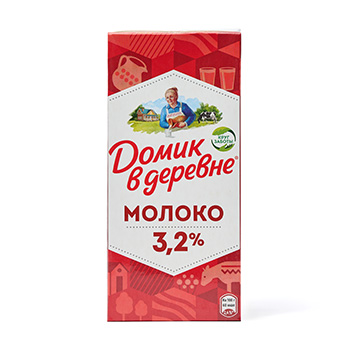 Молоко ультрапастеризованное 3.2%, «Домик в деревне», 950 мл, Россия, БЗМЖ