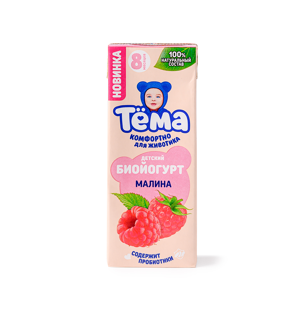 Изображение товара Биойогурт питьевой детский «Малина» 2.5%, «Тёма», 210 г, Россия Изображение товара Биойогурт питьевой детский «Малина» 2.5%, «Тёма», 210 г, Россия