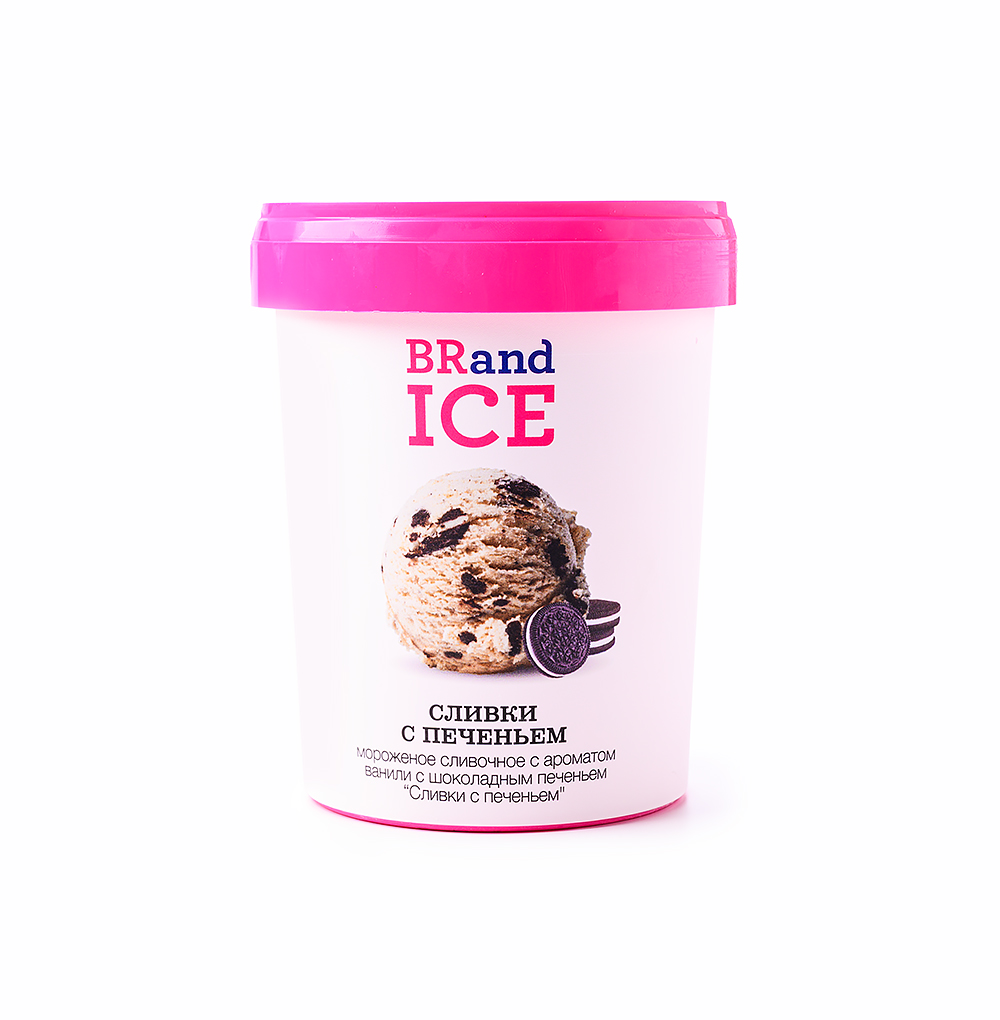 Изображение товара Мороженое сливочное BRandICE Сливки с печеньем, 500 г, Россия Изображение товара Мороженое сливочное BRandICE Сливки с печеньем, 500 г, Россия