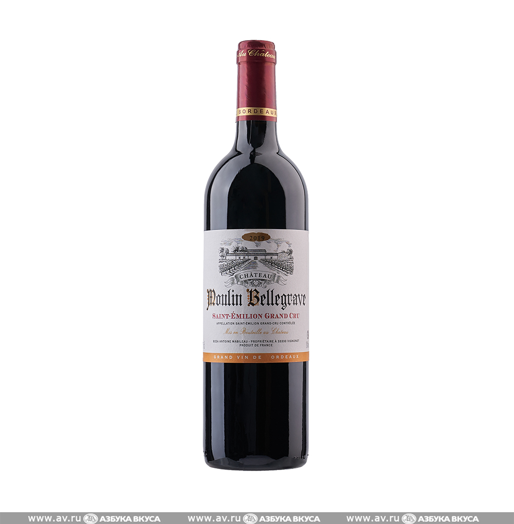 Изображение товара Вино французское красное AOC Saint-Emilion Chateau Moulin Bellegrave, 0.75 L
