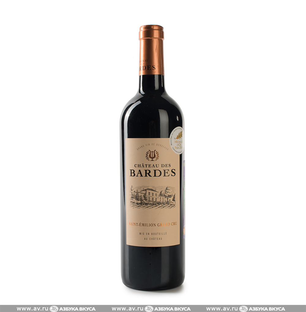 Изображение товара Вино французское красное AOC Saint-Emilion Chateau des Bardes, 0.75 L