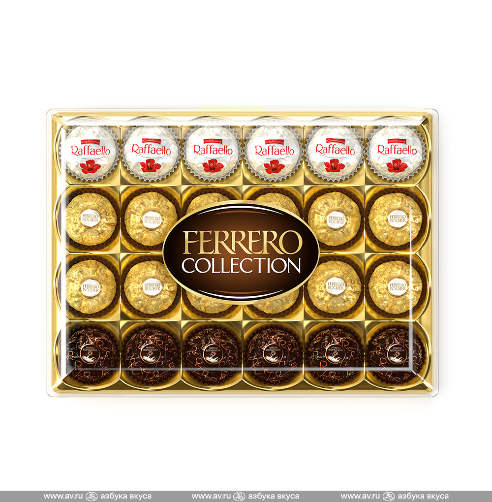 Изображение товара Конфеты шоколадные ассорти Collection в коробке, Ferrero, 269.4 г, Германия Изображение товара Конфеты шоколадные ассорти Collection в коробке, Ferrero, 269.4 г, Германия