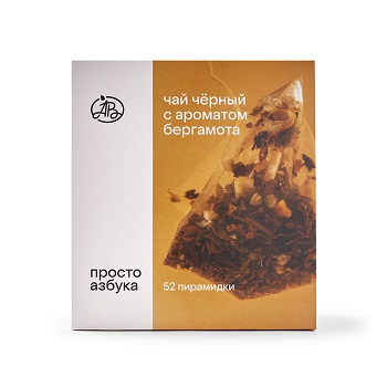 Изображение товара Чай чёрный с ароматом бергамота, «Просто Азбука», 52х1.8 г, Россия