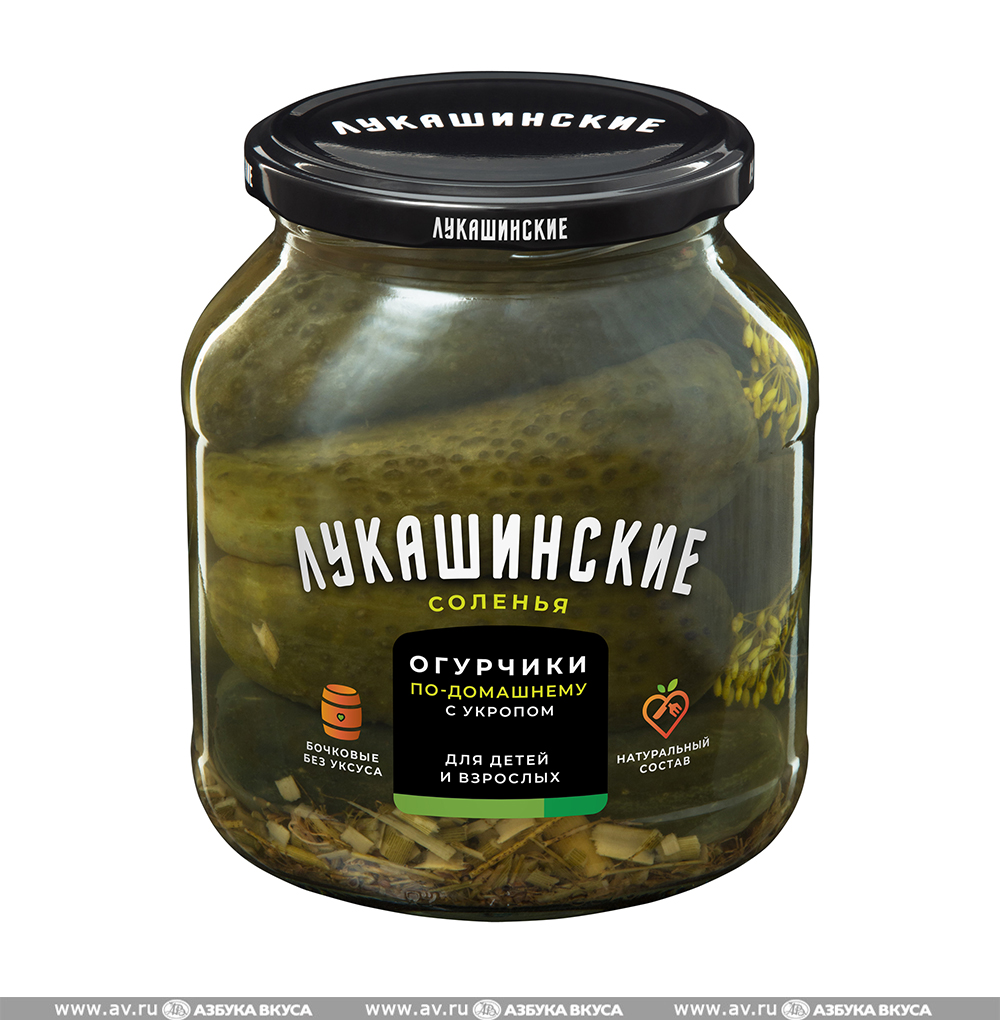 Изображение товара Огурцы соленые по-домашнему с укропом, «Лукашинские», 670 г, Россия Изображение товара Огурцы соленые по-домашнему с укропом, «Лукашинские», 670 г, Россия