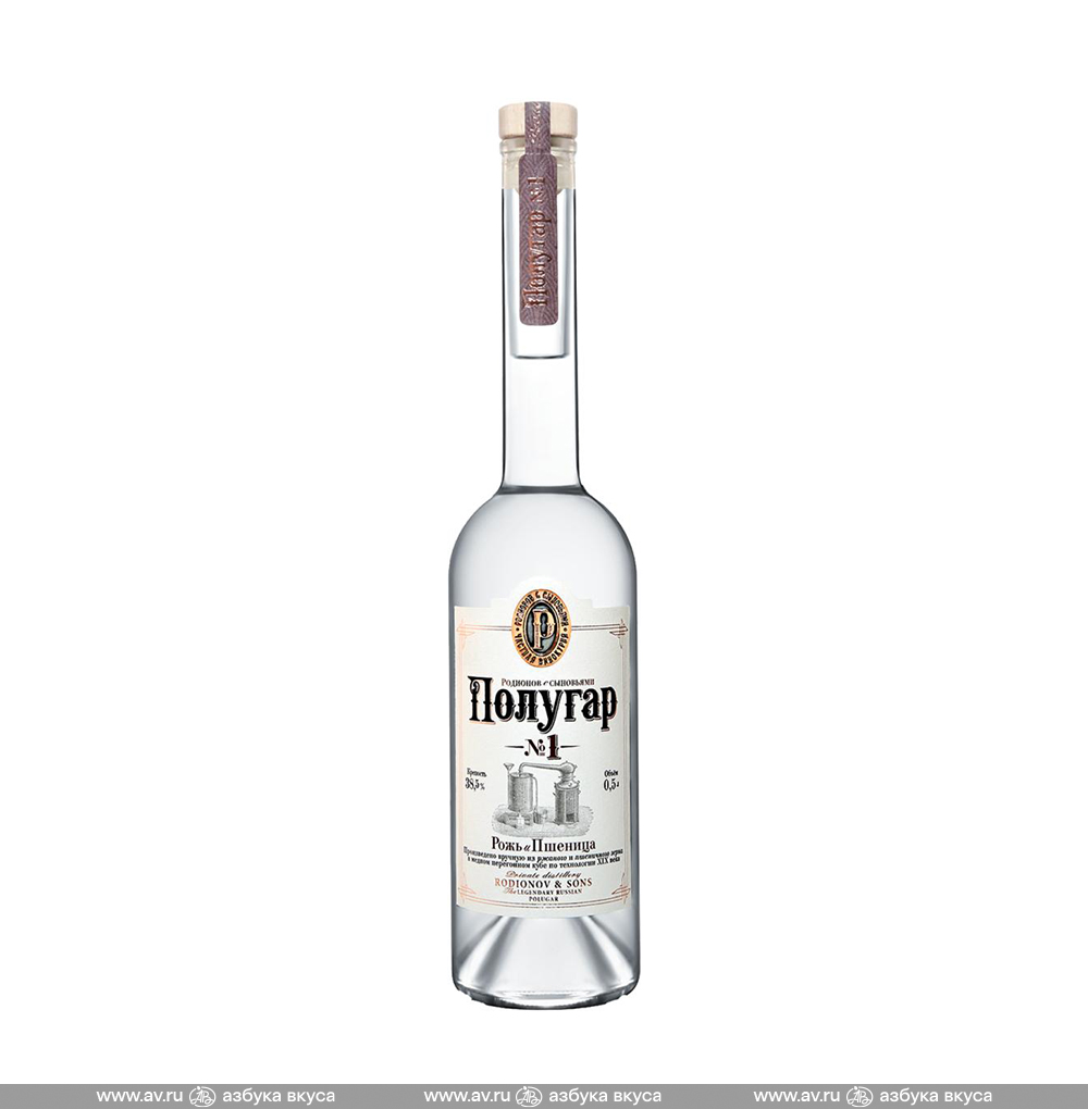 Изображение товара Полугар №1 Рожь и Пшеница 38.5% 0.5L от Родионов с сыновьями