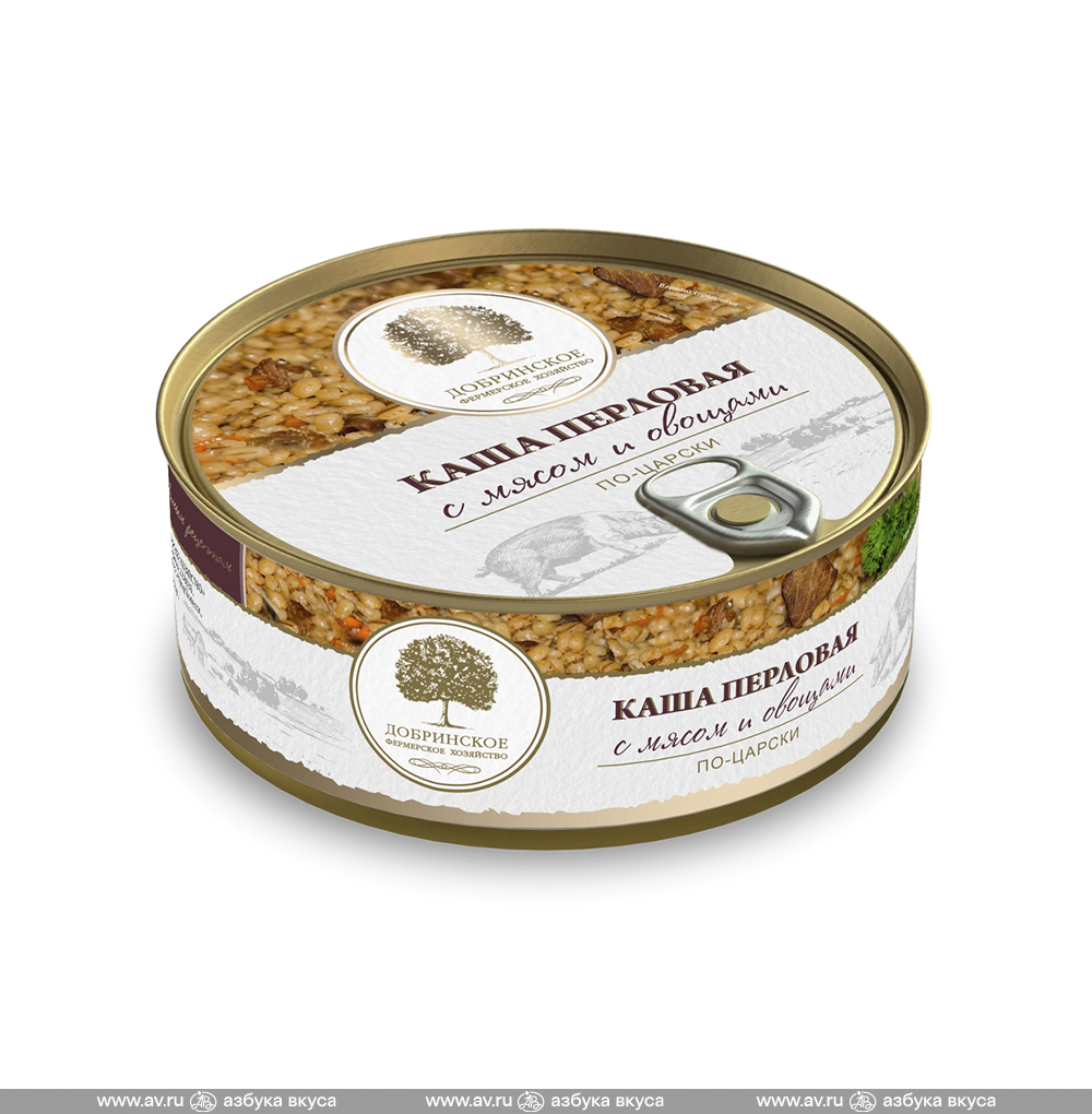Изображение товара Консервы Каша перловая По-царски с мясом и овощами, «Добринское ФХ», Россия Изображение товара Консервы Каша перловая По-царски с мясом и овощами, «Добринское ФХ», Россия