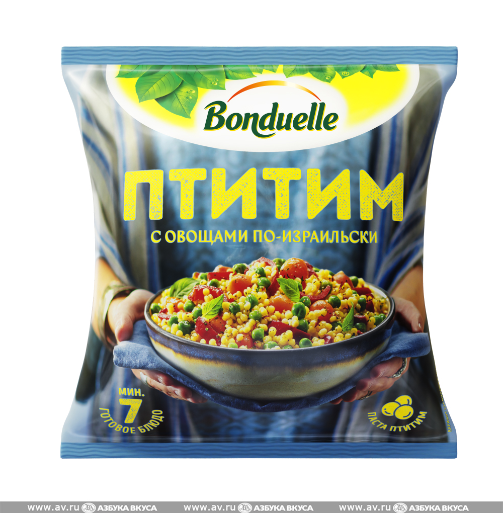 Изображение товара Птитим с овощами по-израильски замороженный, Bonduelle, 400 г, Россия Изображение товара Птитим с овощами по-израильски замороженный, Bonduelle, 400 г, Россия