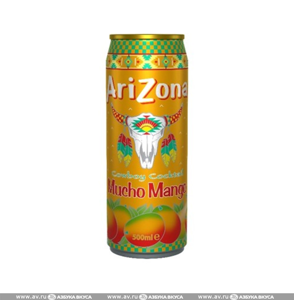 Изображение товара Напиток негазированный Mucho Mango из смеси манго и груши, AriZona, 0.5 л, Германия