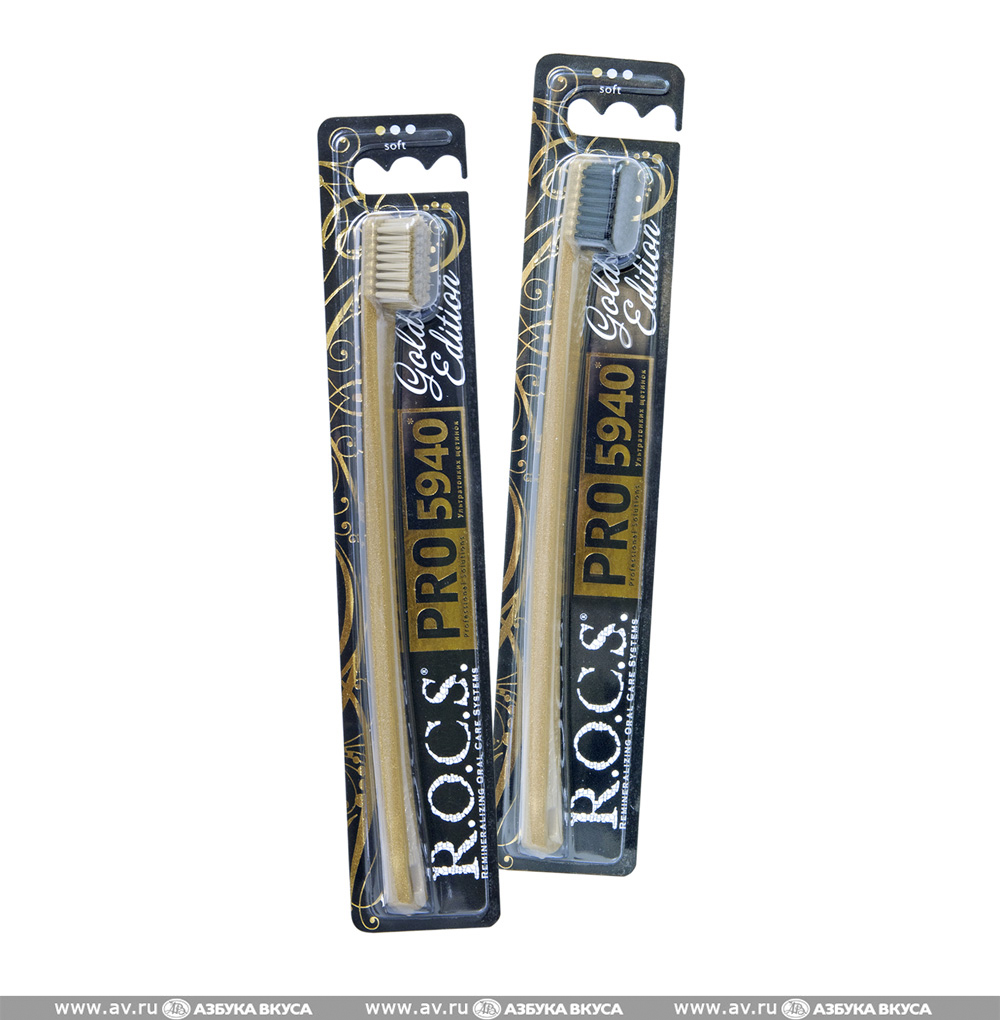 Изображение товара Зубная щетка мягкая золотая, в ассортименте, ROCS PRO GOLD, 1 шт. Россия Изображение товара Зубная щетка мягкая золотая, в ассортименте, ROCS PRO GOLD, 1 шт. Россия