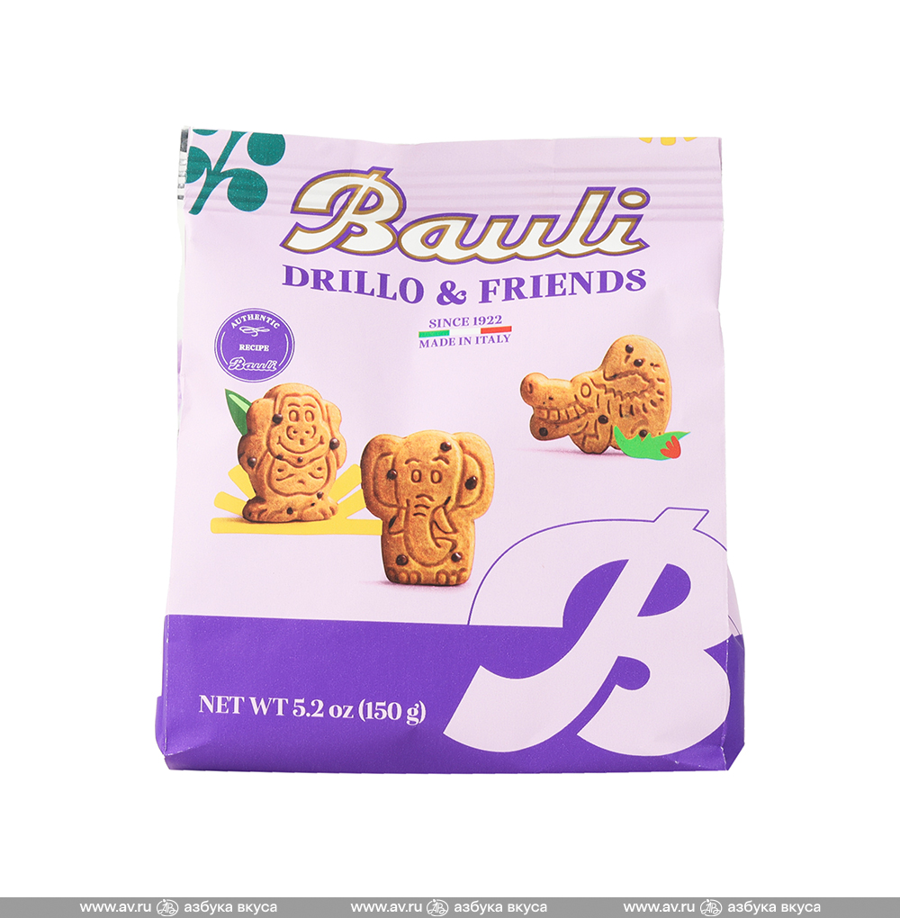 Изображение товара Печенье Bauli Drillo & friends сахарное с шоколадной крошкой 150 г, Италия Изображение товара Печенье Bauli Drillo & friends сахарное с шоколадной крошкой 150 г, Италия