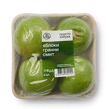 Яблоки гренни смит, «Просто Азбука», 4 шт. в упаковке, Россия