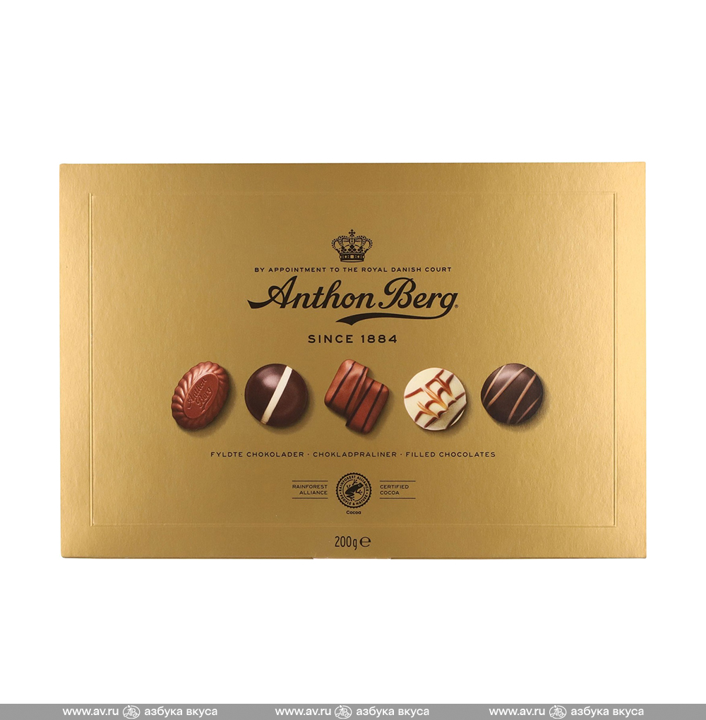 Изображение товара Конфеты шоколадные ассорти Gold Box, Anthon Berg, 200 г, Польша Изображение товара Конфеты шоколадные ассорти Gold Box, Anthon Berg, 200 г, Польша