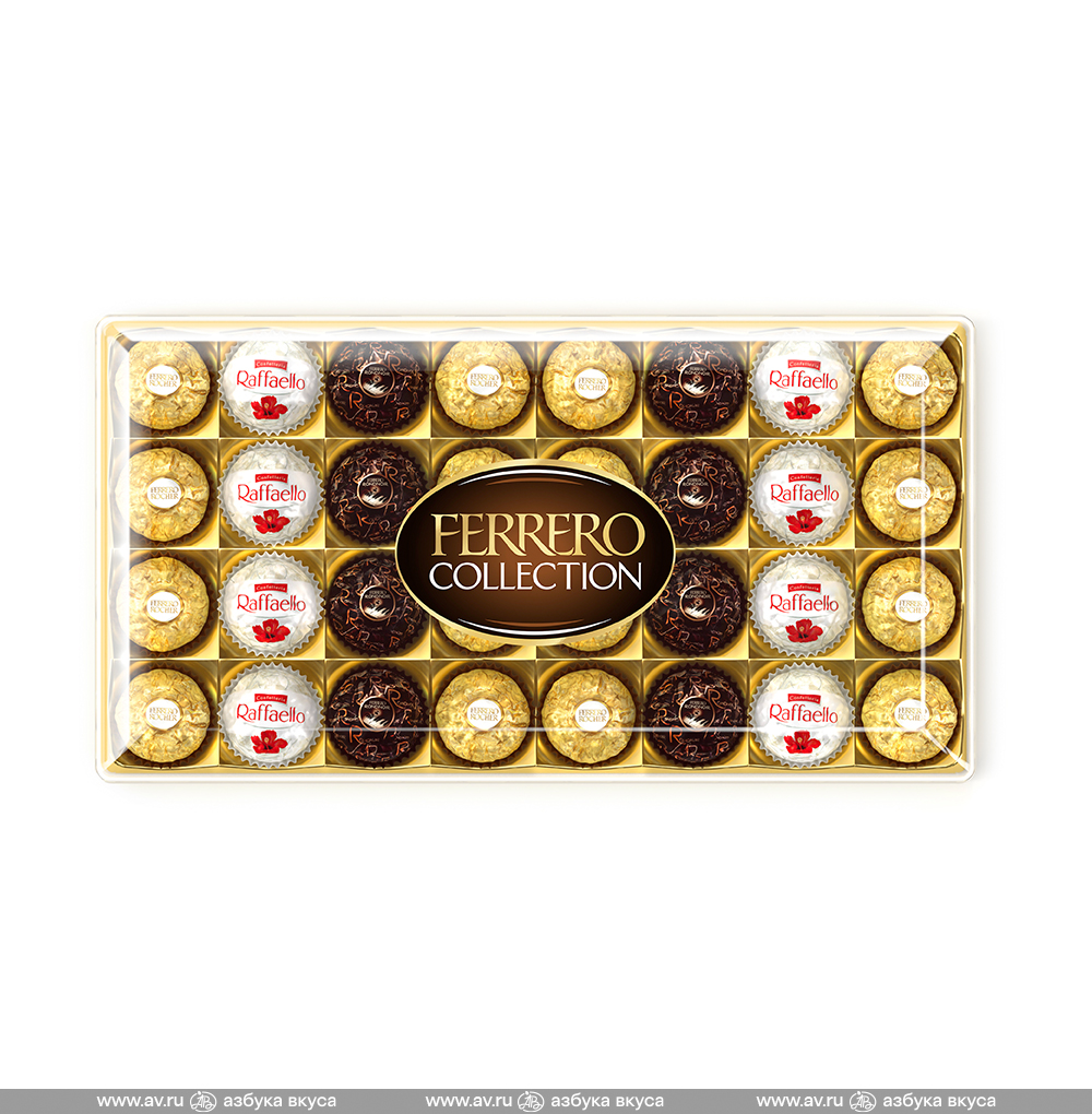 Изображение товара Конфеты шоколадные ассорти Collection в коробке, Ferrero, 359.2 г, Германия Изображение товара Конфеты шоколадные ассорти Collection в коробке, Ferrero, 359.2 г, Германия