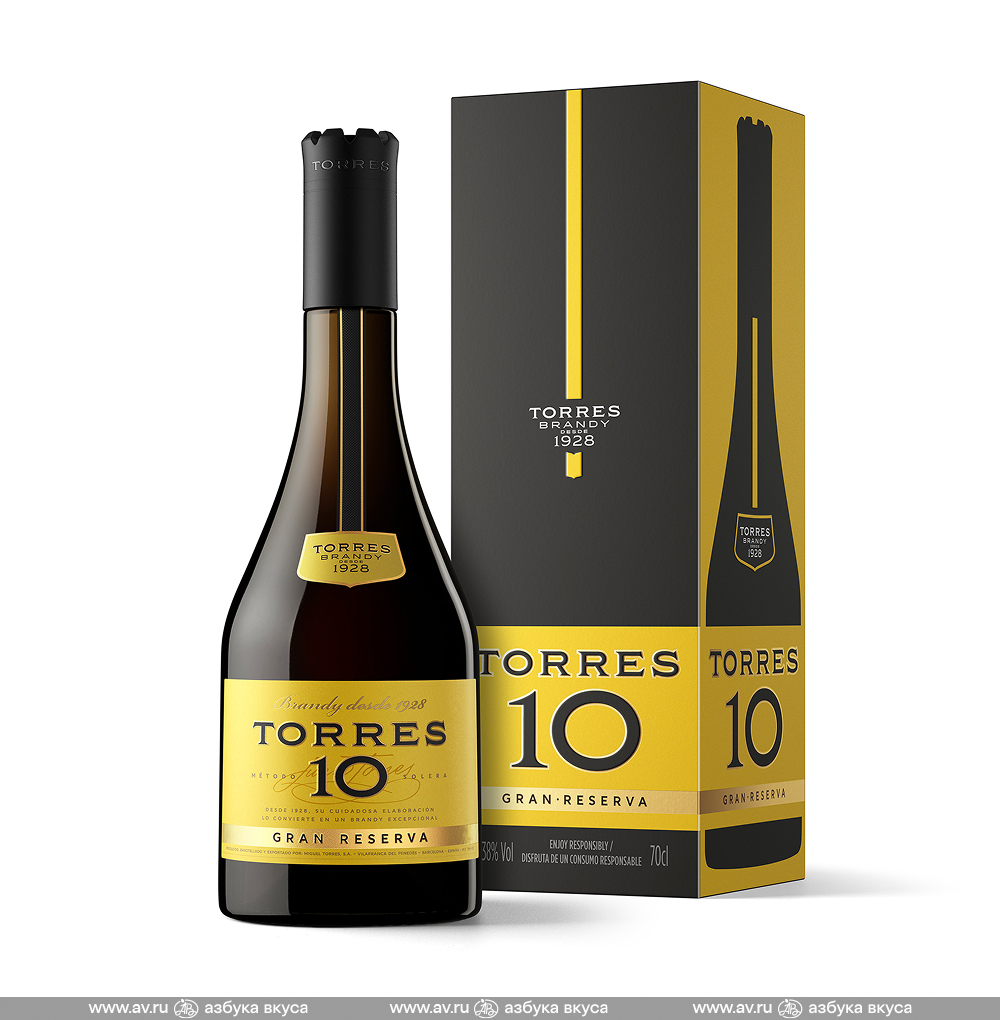 Изображение товара Бренди испанский Torres Gran Reserva 10, 0.7 L, п/у Изображение товара Бренди испанский Torres Gran Reserva 10, 0.7 L, п/у