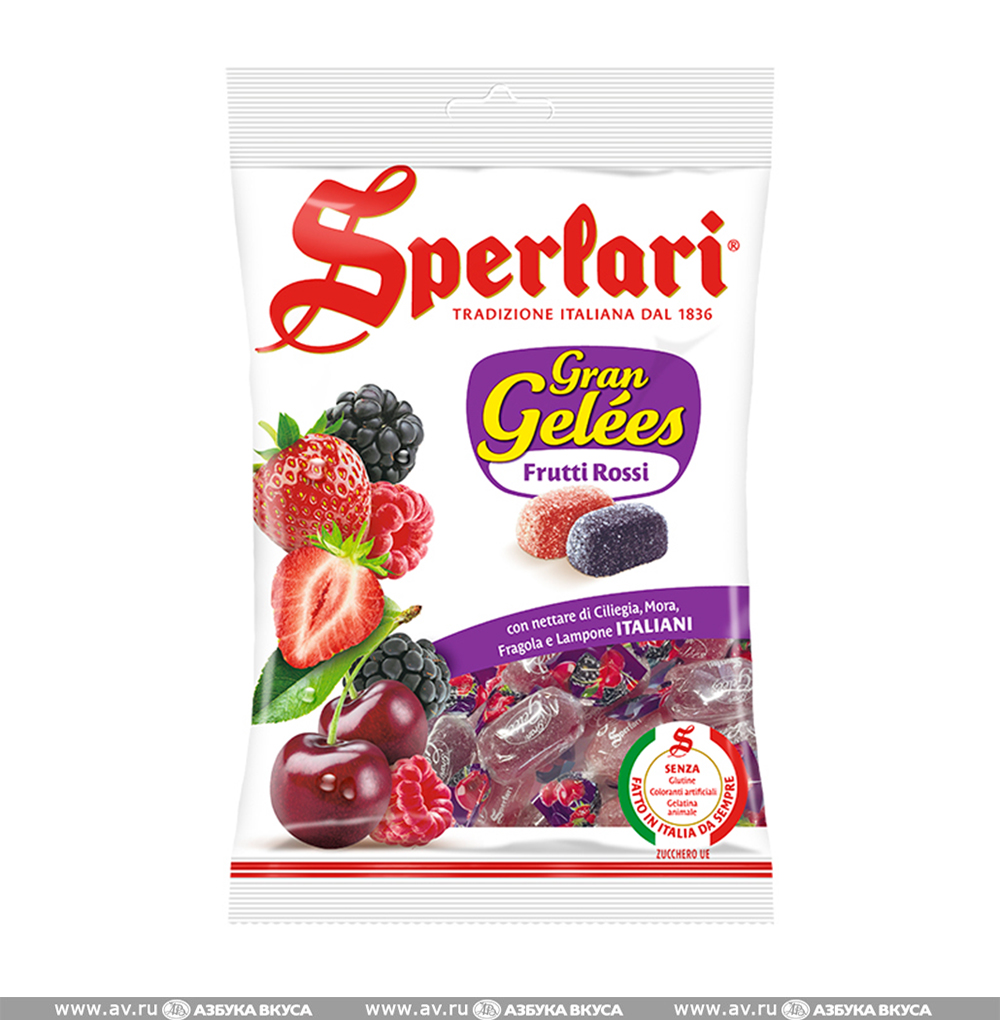 Изображение товара Мармелад желейно-фруктовый Red Fruits, Sperlari, 175 г, Италия Изображение товара Мармелад желейно-фруктовый Red Fruits, Sperlari, 175 г, Италия