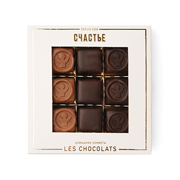 Изображение товара Набор домашних шоколадных конфет, «Счастье», 90 г, Россия