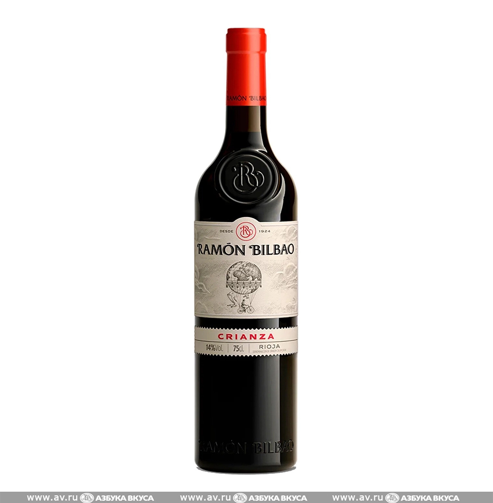 Изображение товара Вино испанское красное DOCa Rioja Crianza Bodegas Ramon Bilbao, 0.75 L Изображение товара Вино испанское красное DOCa Rioja Crianza Bodegas Ramon Bilbao, 0.75 L