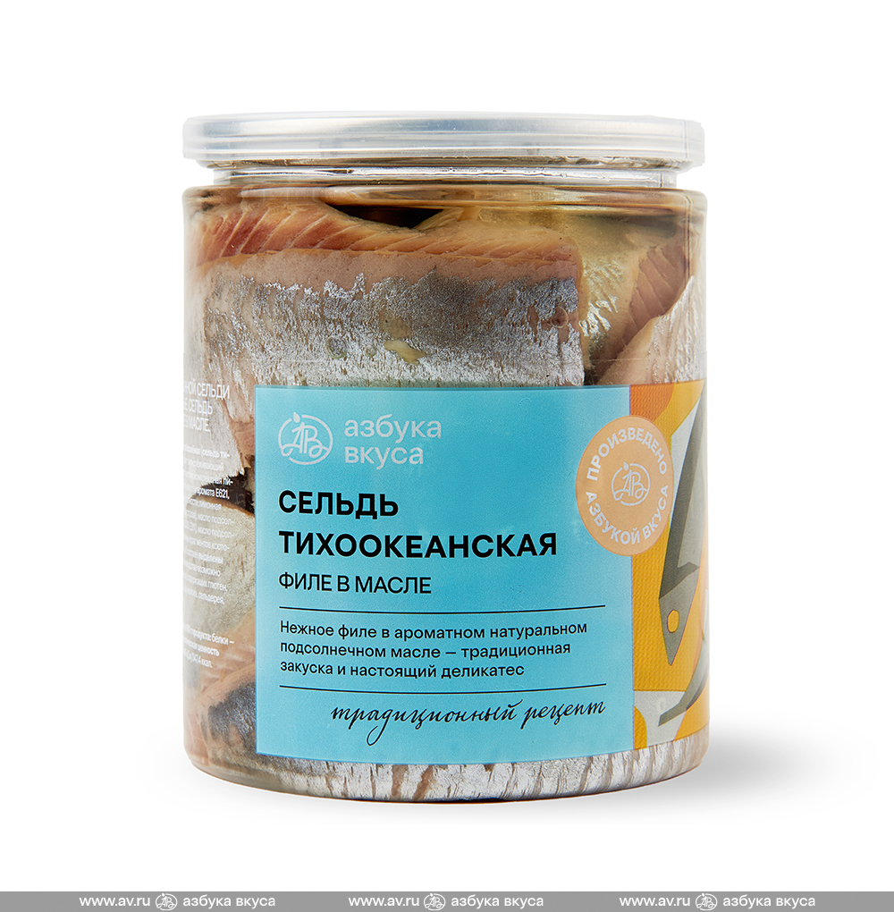 Изображение товара Сельдь филе в масле, «Азбука вкуса», 500 г, Россия Изображение товара Сельдь филе в масле, «Азбука вкуса», 500 г, Россия