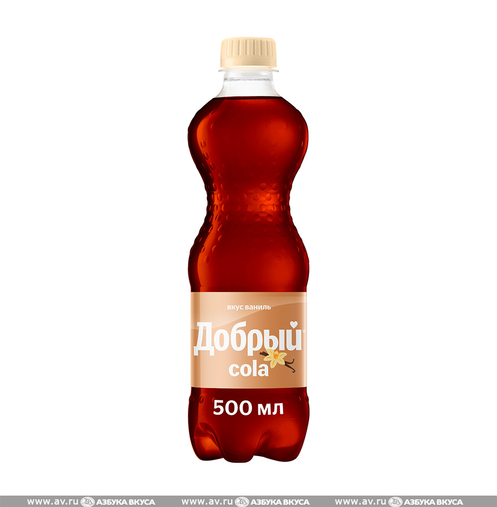 Изображение товара Напиток газированный Cola «Ваниль», «Добрый», 0.5 л, Россия Изображение товара Напиток газированный Cola «Ваниль», «Добрый», 0.5 л, Россия