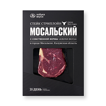 Стейк стриплойн из мяса молодых бычков сухого созревания, «Мосальский», Россия