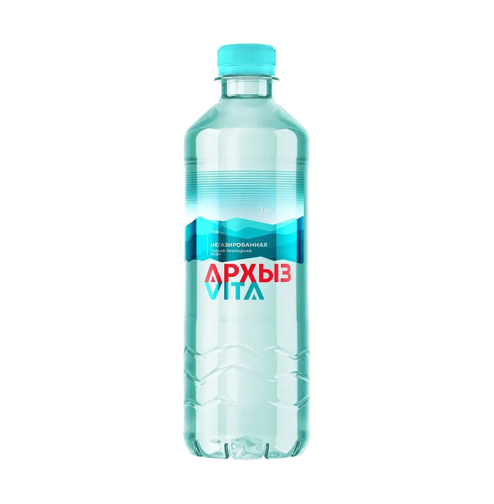 Изображение товара Вода минеральная негазированная Vita, «Архыз», 0.5 л, Россия Изображение товара Вода минеральная негазированная Vita, «Архыз», 0.5 л, Россия