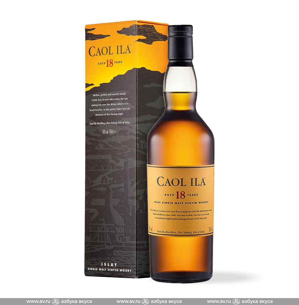 Изображение товара Виски шотландский Caol Ila Islay Single Malt 18 YO 43%, 0.7 L, п/у Изображение товара Виски шотландский Caol Ila Islay Single Malt 18 YO 43%, 0.7 L, п/у